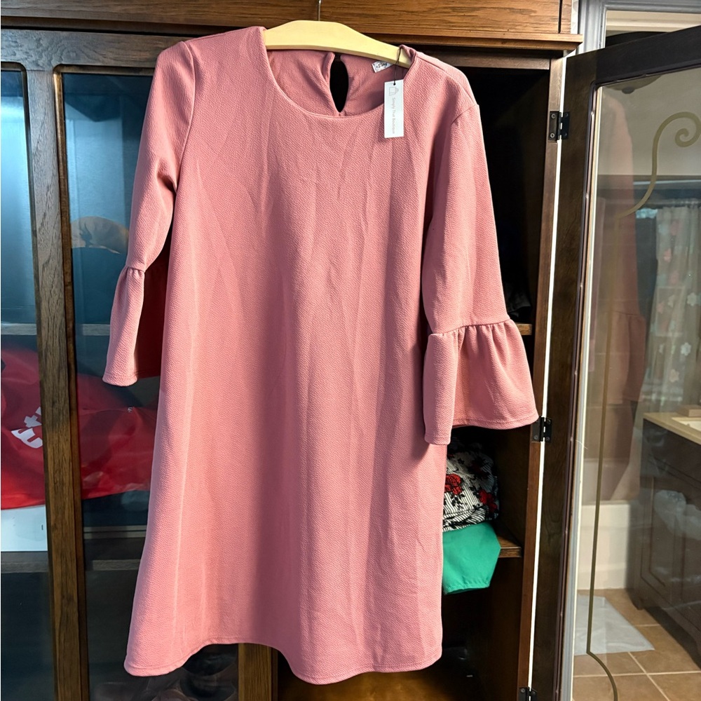 Pink Bell Sleeve Dress